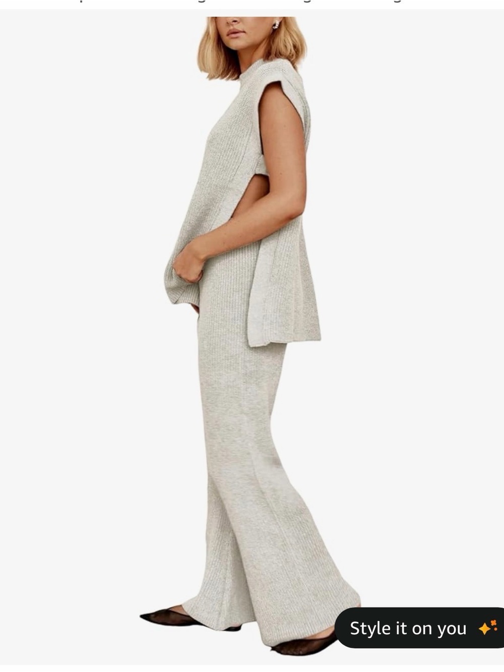 NWT White Knit Two-Piece Set